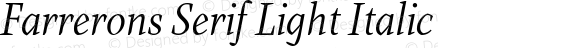 Farrerons Serif Light Italic