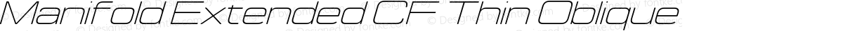 Manifold Extended CF Thin Oblique