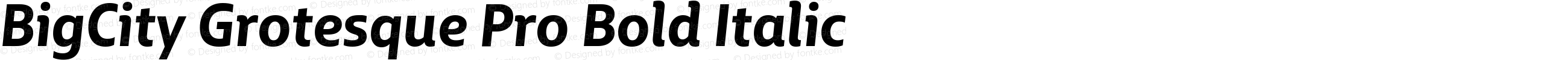 BigCity Grotesque Pro Bold Italic