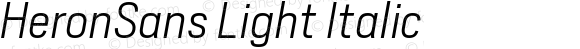 HeronSans Light Italic