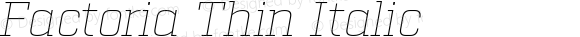 Factoria Thin Italic