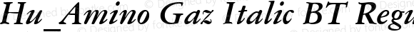 Hu_Amino Gaz Italic BT Regular Copyright (c) 1997 by WoodStone.