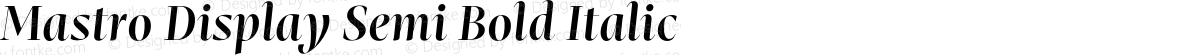 Mastro Display Semi Bold Italic