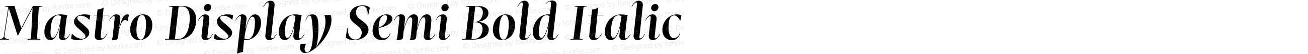 Mastro Display Semi Bold Italic