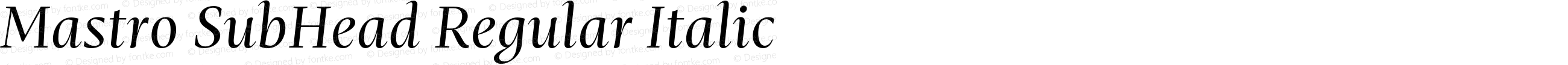 Mastro SubHead Regular Italic