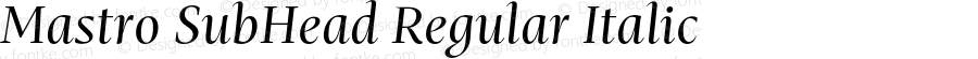 Mastro SubHead Regular Italic