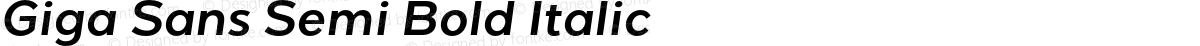 Giga Sans Semi Bold Italic
