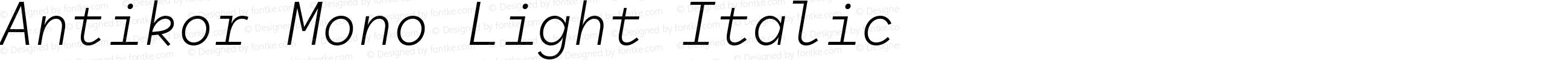 Antikor Mono Light Italic