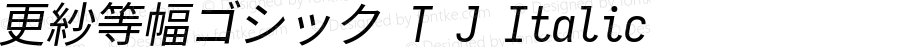 更紗等幅ゴシック T J Italic