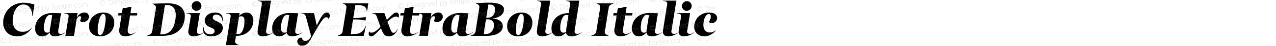 Carot Display ExtraBold Italic