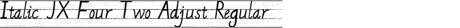 Italic JX Four Two Adjust Regular Version 1.00 March 11, 2020, initial release