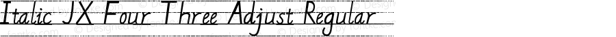 Italic JX Four Three Adjust Regular Version 1.00 March 15, 2020, initial release