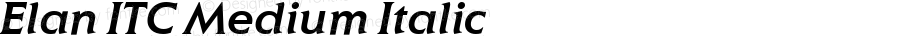 Elan ITC Medium Italic