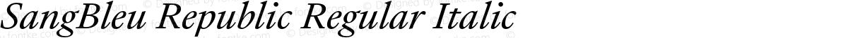 SangBleu Republic Regular Italic