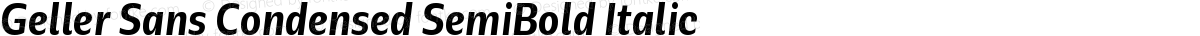 Geller Sans Condensed SemiBold Italic