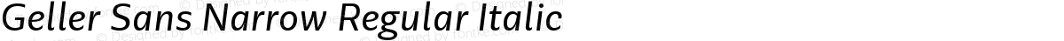 Geller Sans Narrow Regular Italic