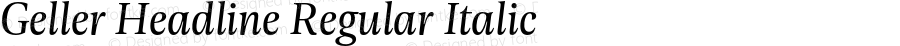 Geller Headline Regular Italic