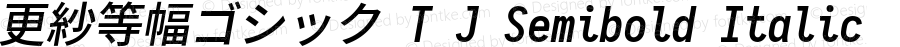 更紗等幅ゴシック T J Semibold Italic