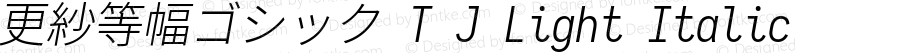 更紗等幅ゴシック T J Light Italic