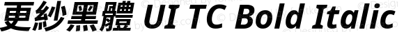 更紗黑體 UI TC Bold Italic