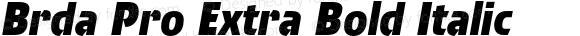 Brda Pro Extra Bold Italic