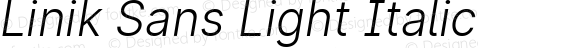 Linik Sans Light Italic