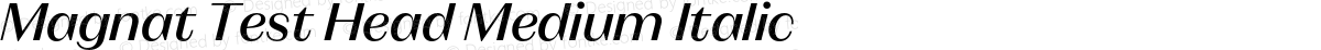Magnat Test Head Medium Italic