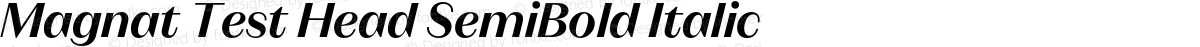 Magnat Test Head SemiBold Italic