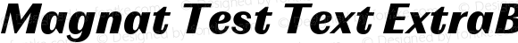 Magnat Test Text ExtraBold Italic