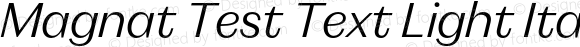 Magnat Test Text Light Italic