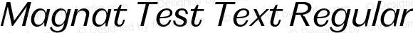 Magnat Test Text Regular Italic