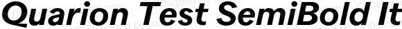 Quarion Test SemiBold Italic