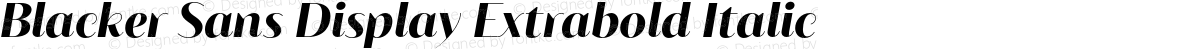 Blacker Sans Display Extrabold Italic