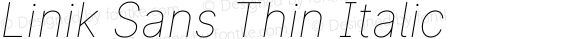 Linik Sans Thin Italic