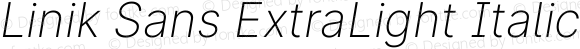 Linik Sans ExtraLight Italic