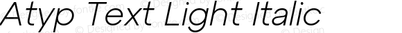 Atyp Text Light Italic