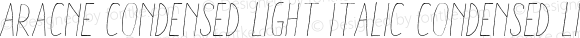 Aracne Condensed Light Italic Condensed Light Italic