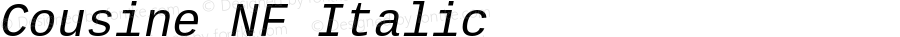 Cousine Italic Nerd Font Complete Mono Windows Compatible