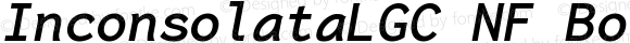 Inconsolata LGC Bold Italic Nerd Font Complete Windows Compatible