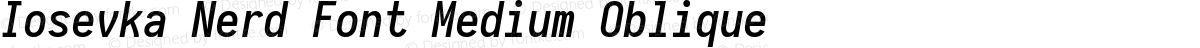 Iosevka Nerd Font Medium Oblique