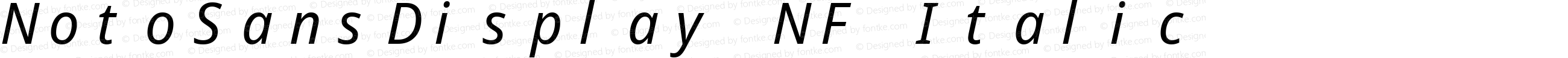 Noto Sans Display Italic Nerd Font Complete Mono Windows Compatible