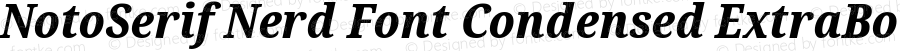 Noto Serif Condensed ExtraBold Italic Nerd Font Complete