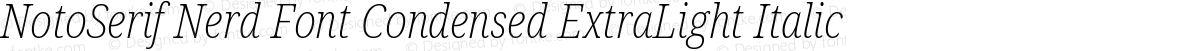 NotoSerif Nerd Font Condensed ExtraLight Italic