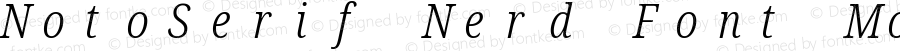 Noto Serif Condensed Light Italic Nerd Font Complete Mono