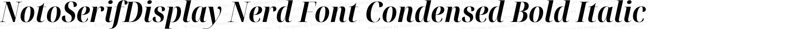 NotoSerifDisplay Nerd Font Condensed Bold Italic