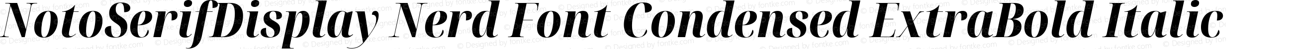 NotoSerifDisplay Nerd Font Condensed ExtraBold Italic