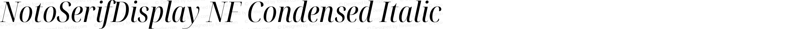 Noto Serif Display Condensed Italic Nerd Font Complete Windows Compatible