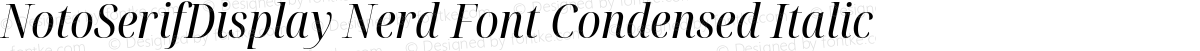 NotoSerifDisplay Nerd Font Condensed Italic