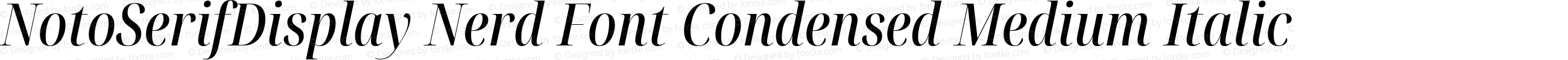 NotoSerifDisplay Nerd Font Condensed Medium Italic