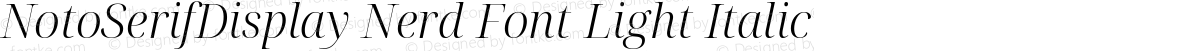 NotoSerifDisplay Nerd Font Light Italic